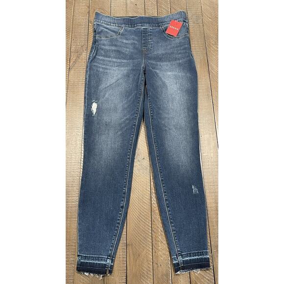 SPANX Distressed Skinny Jeans Medium Wash 20203R Comfort Stretch NEW $128 M - Picture 3 of 12